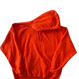 Gilden Heavy Blend Plain Orange Hoodie Sweatshirt With Drawstring Sz XL Unisex